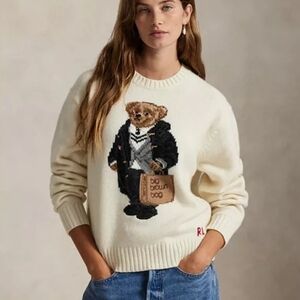 NWT Polo Ralph Lauren Polo Bear Wool Cashmere Crewneck Sweater - Exclusive